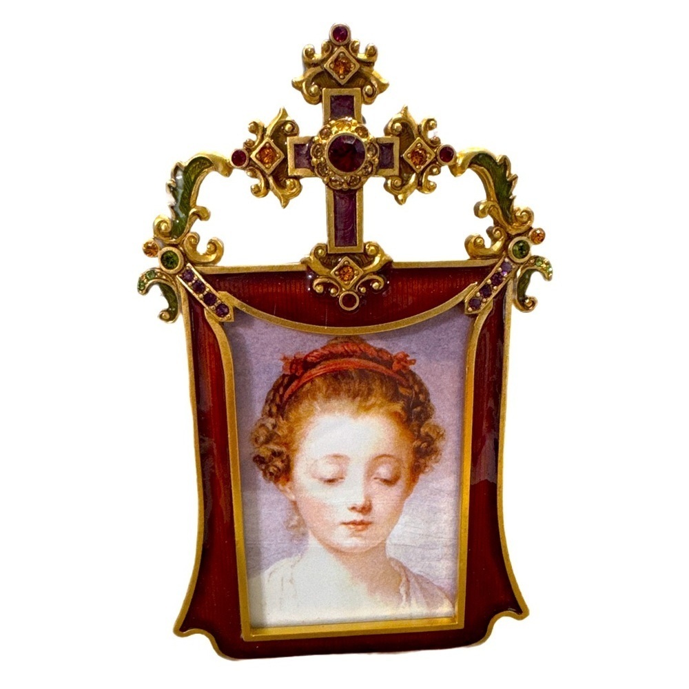JAY STRONGWATER PAUL CROSS on CREST RED ENAMEL SWAROVSKI CRYSTALS FRAME
NEW
5029
